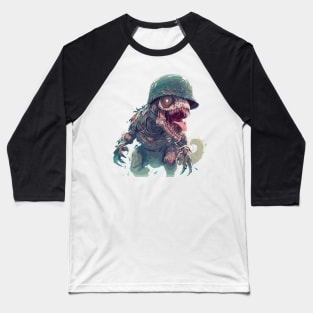 Spooky military zombie tyrannosaurus rex Baseball T-Shirt